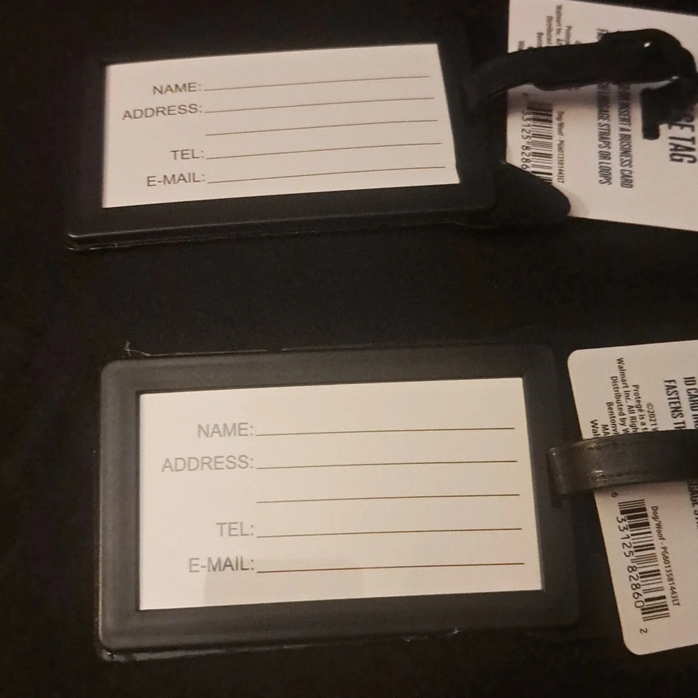 2 boston terrier luggage tags for your suitcase
